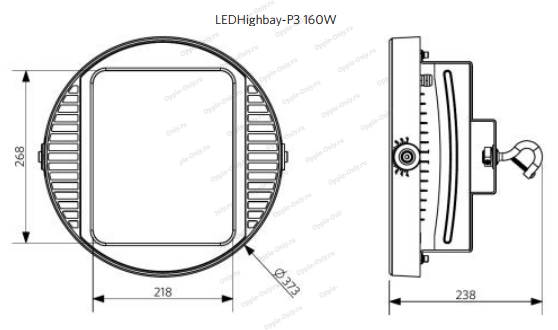 Схема промышленного светодиодного светильника Highbay G3 160W