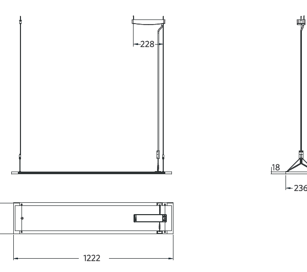 Подвесной светильник на тросах Panel Zenith Upgrade чертеж схема